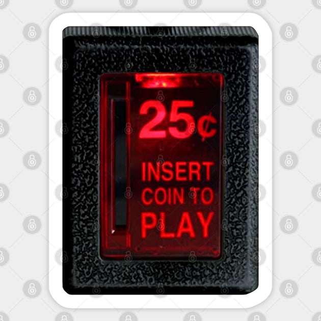 Retro Arcade )( Insert Coin To Play Sticker by darklordpug